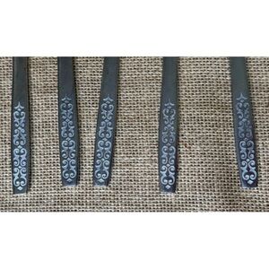 Vintage LLC Japan Scroll Pattern Butter Knife Set Of 5 Whimsical Cottage Core